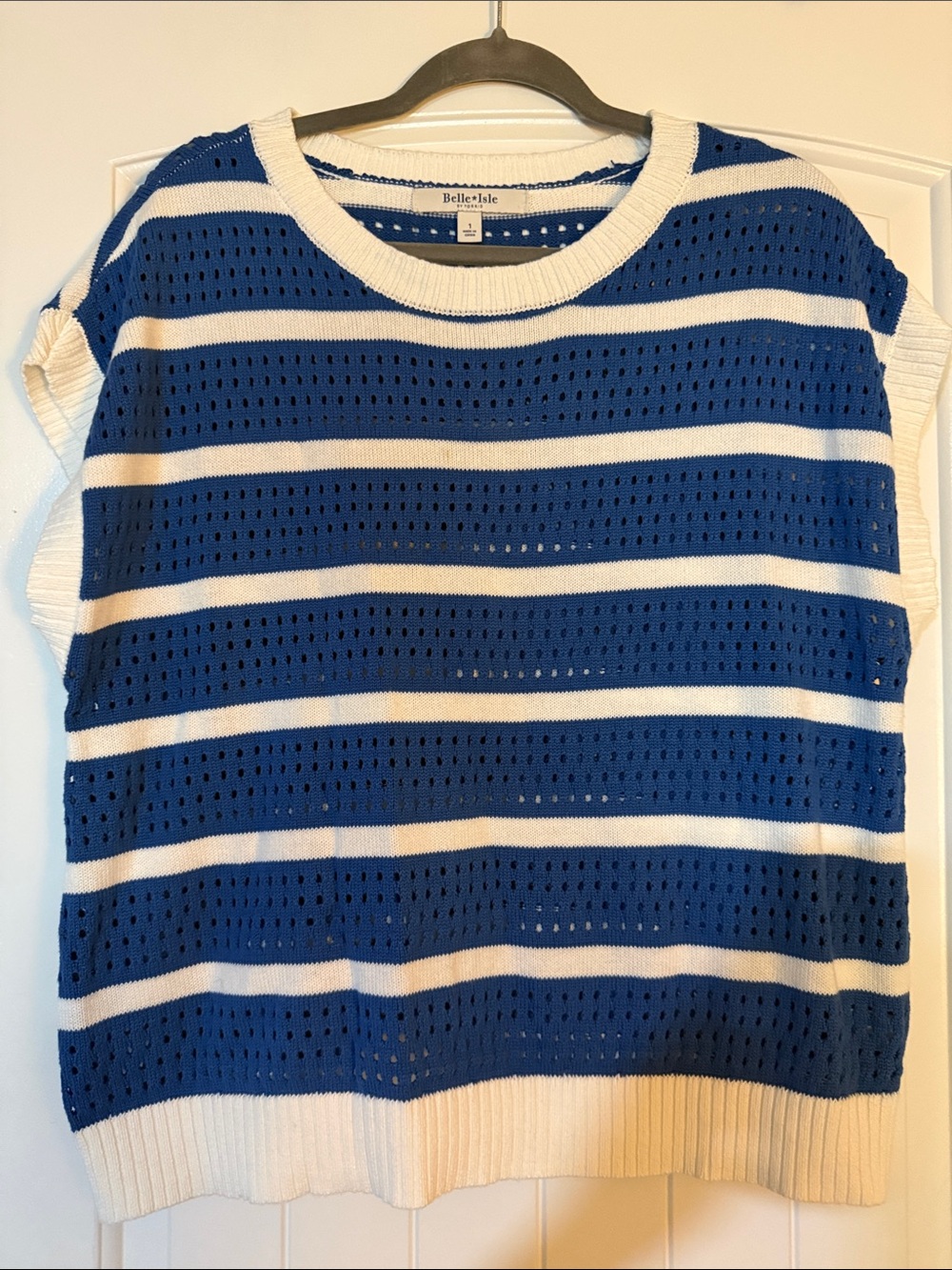 torrid Blue and White Striped Open-Knit Pullover - NWOT